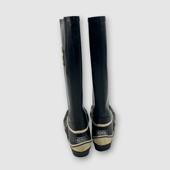 Sorel Sorellington Tall Slip On Rain Boots Women’s Size 7 Black Waterproof - Picture 4 of 8